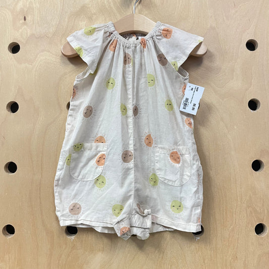 Cream Happy Suns Cotton Romper
