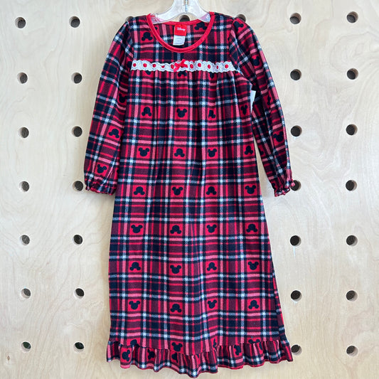 Red Plaid Fleece Mickey Nightgown