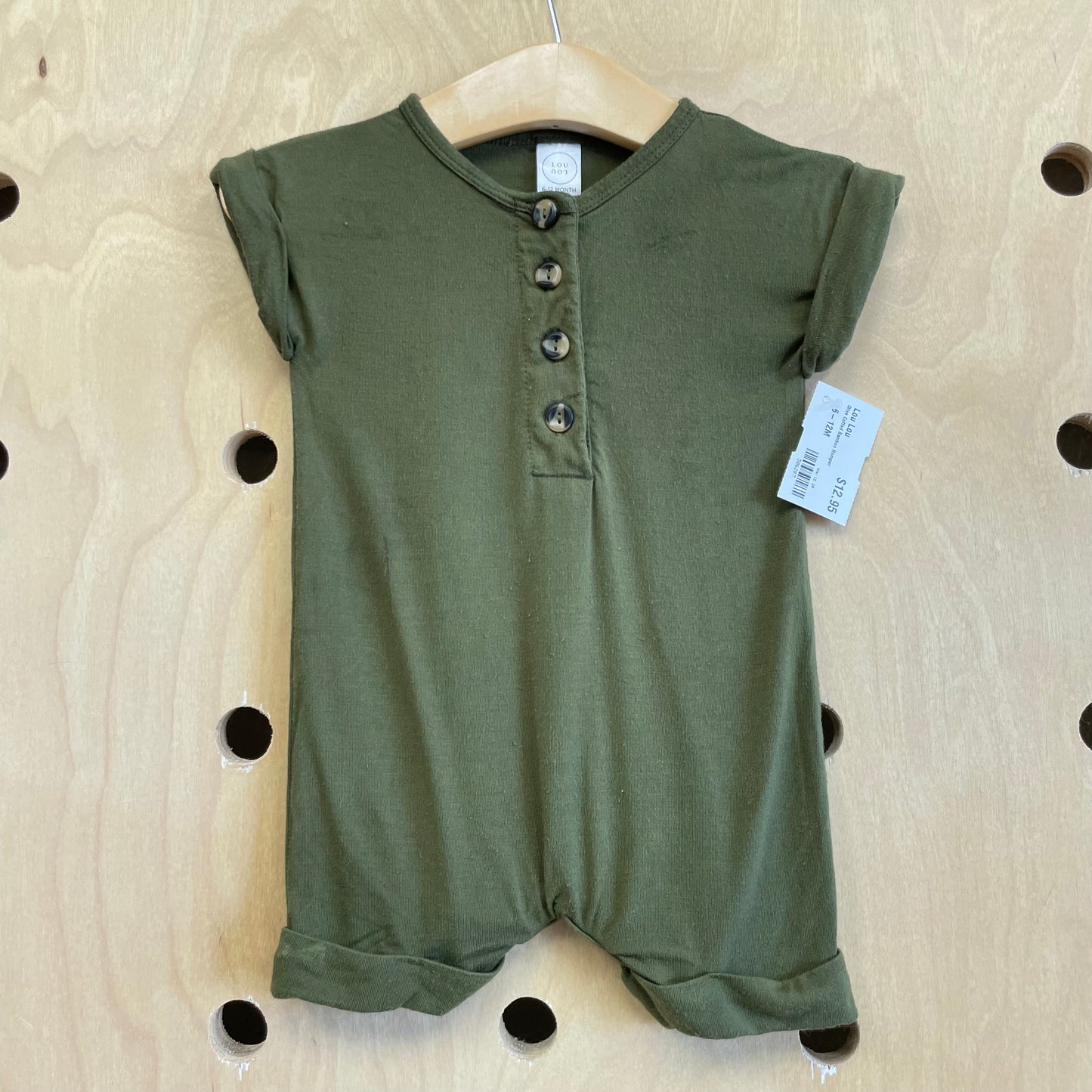 Olive Cuffed Bamboo Romper