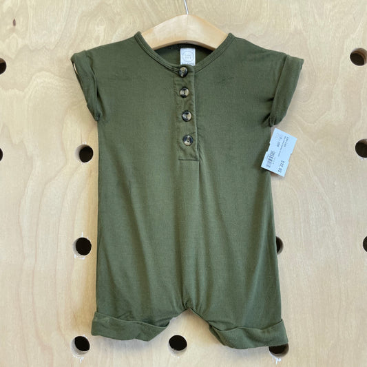 Olive Cuffed Bamboo Romper