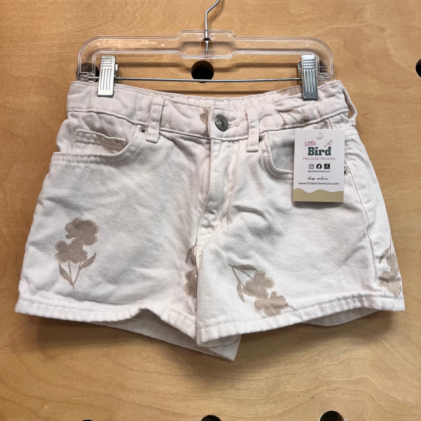 Cream & Beige Denim Shorts