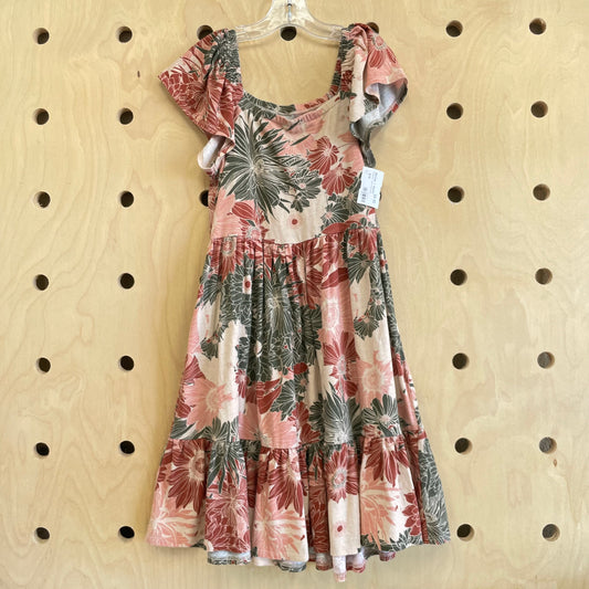 Terracotta + Green Floral Dress