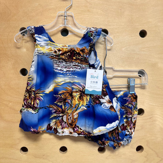 Blue Aloha Island Outfit