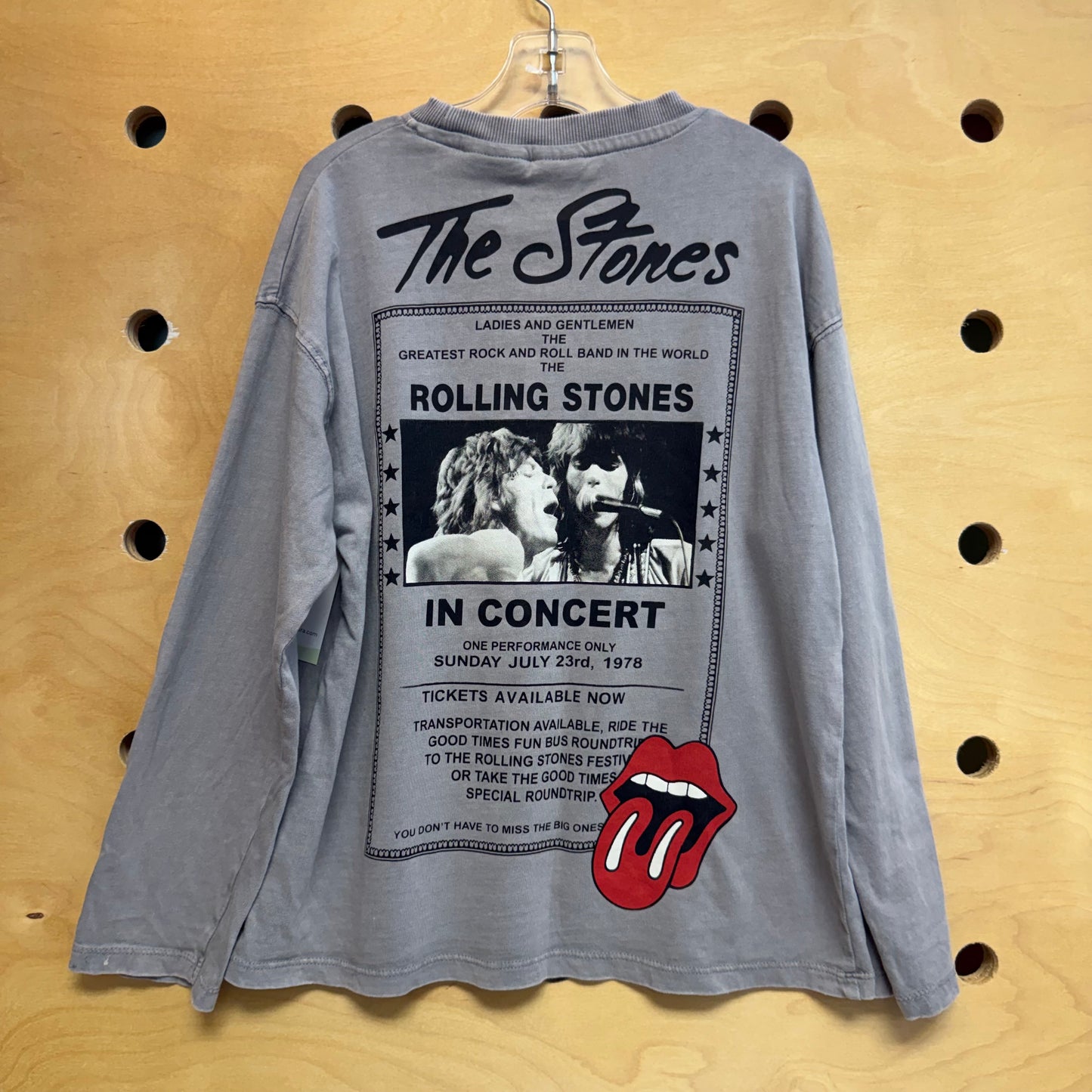 Grey Rolling Stones Long Sleeve