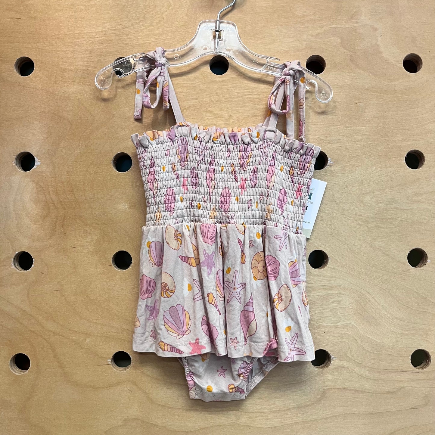 Pink Shells Smocked Viscose Romper