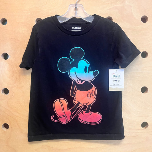 Black Colorful Mickey Mouse Tee