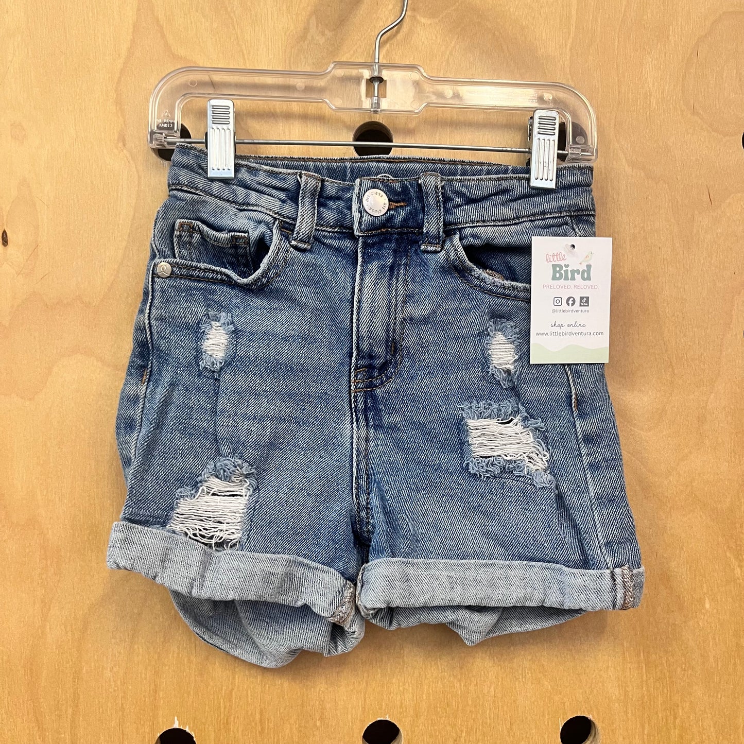 Distressed Denim Shorts