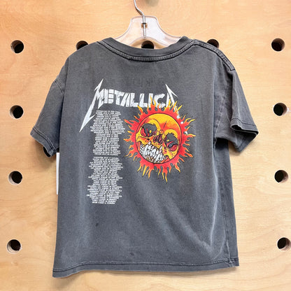 Grey Flaming Skull Metallica Tee