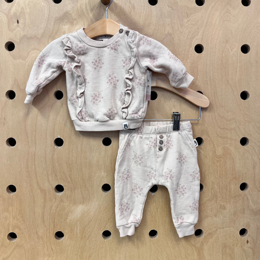 Cream & Pink Floral Organic Outfit