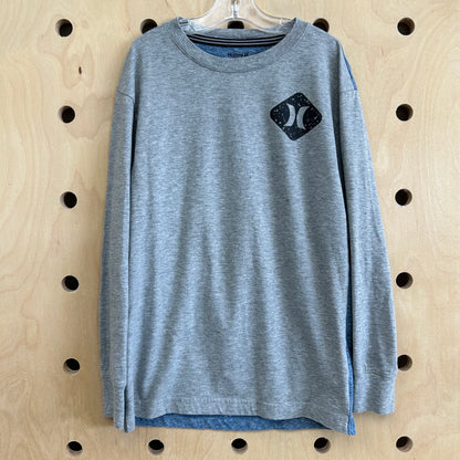 Grey & Blue Heathered LS Tee