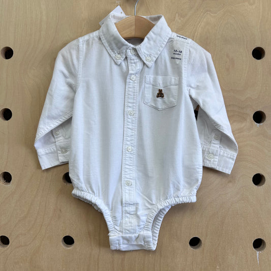 White Button Up Bodysuit NEW!