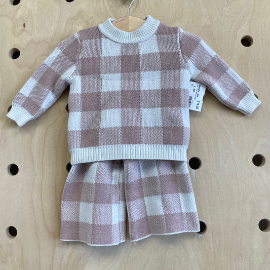 Clay + Cream Plaid Knit Outfit