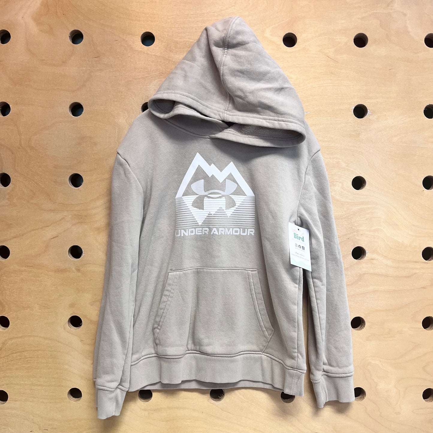 Beige Athletic Logo Hoodie