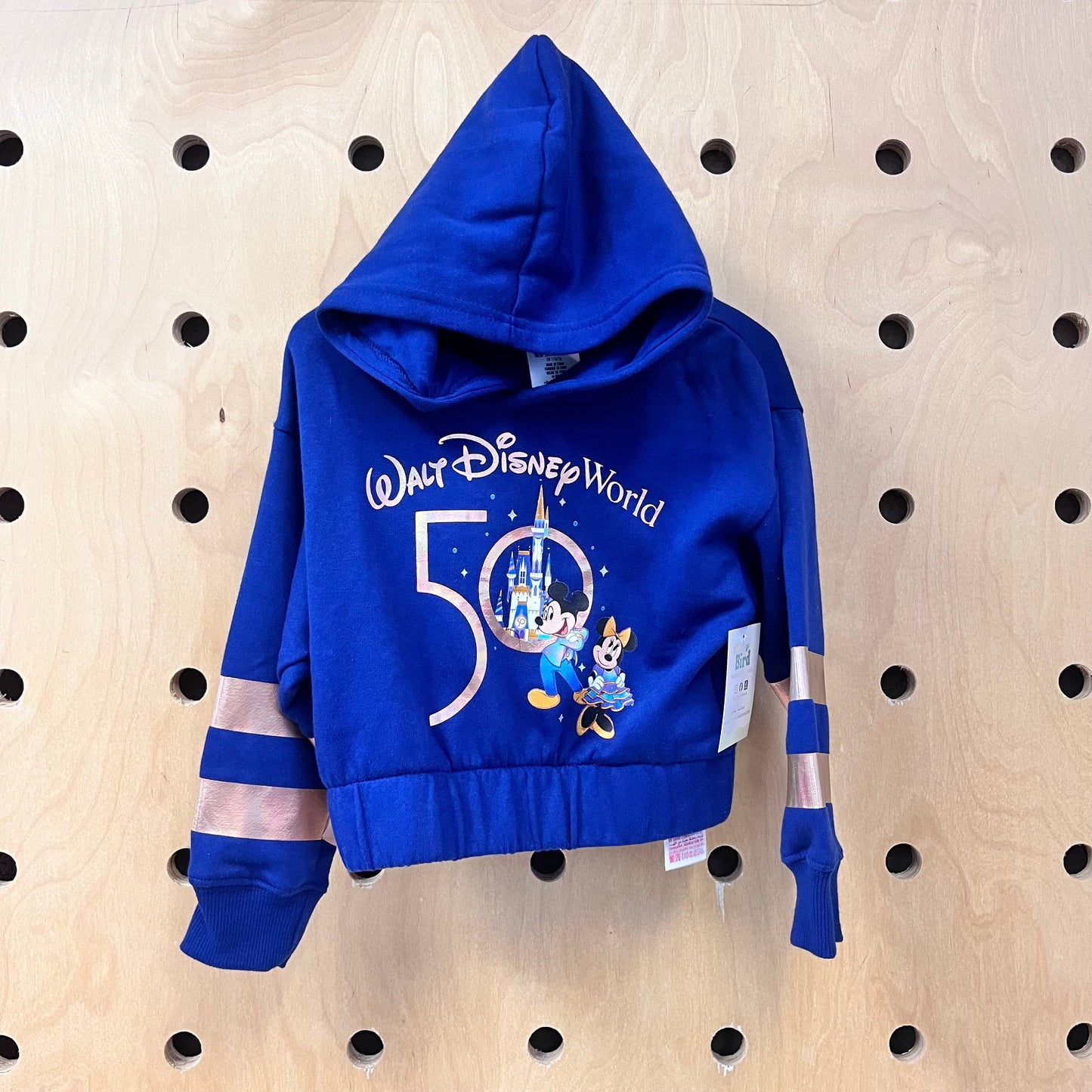 Navy/Shimmer '50th' Crop Pullover