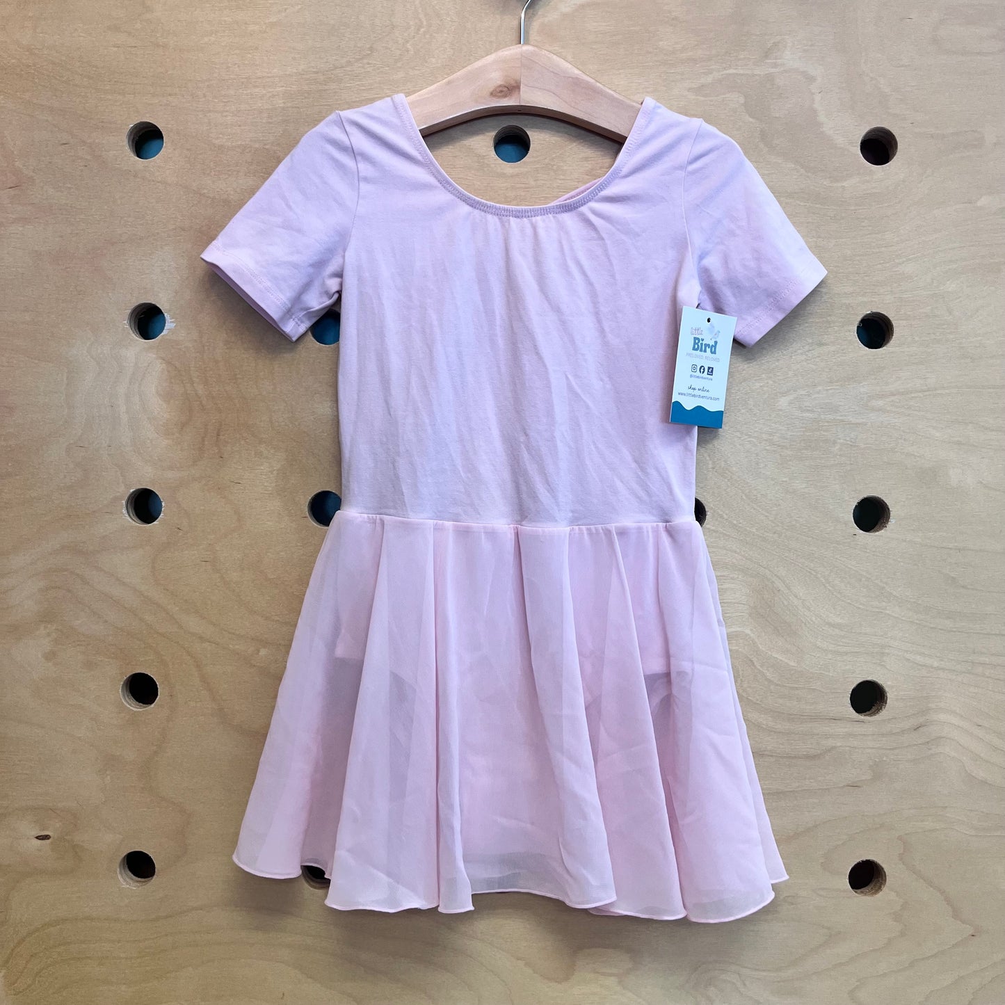 Pink Cross-Back Tulle Leotard