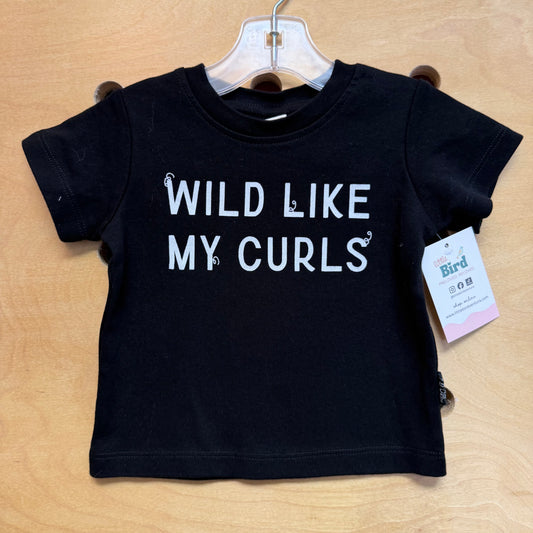Black 'Wild Like My Curls' Cotton Tee