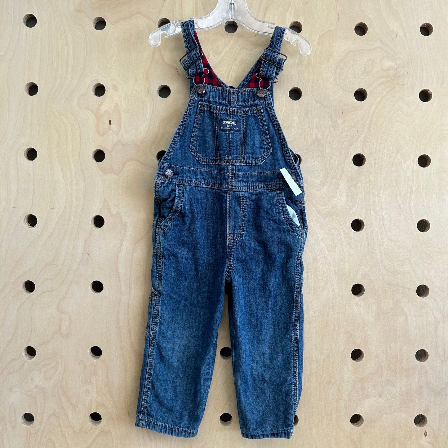 Plaid Lined Denim Overalls