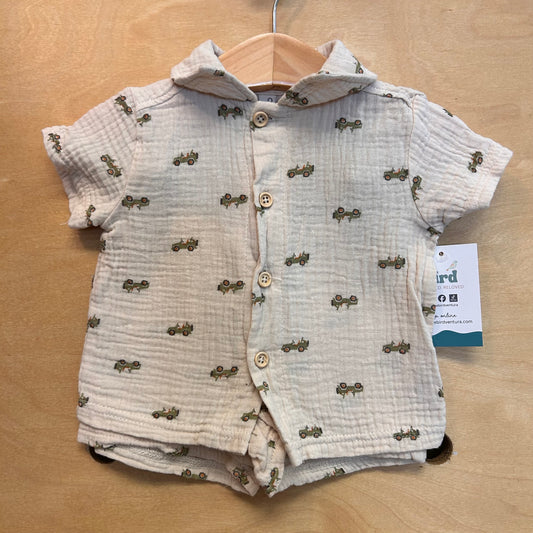 Organic Beige Gauze Jeeps Outfit