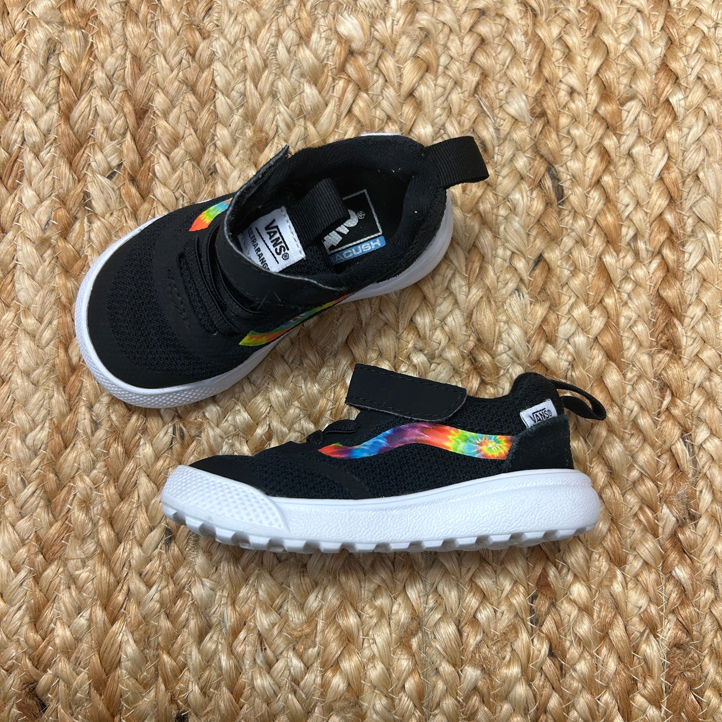 Black Rainbow Line Velcro Sneakers