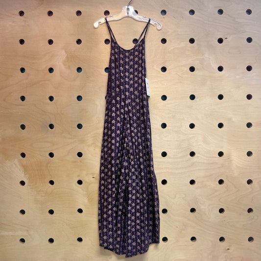 Brown/Purple Floral Slouchy Romper