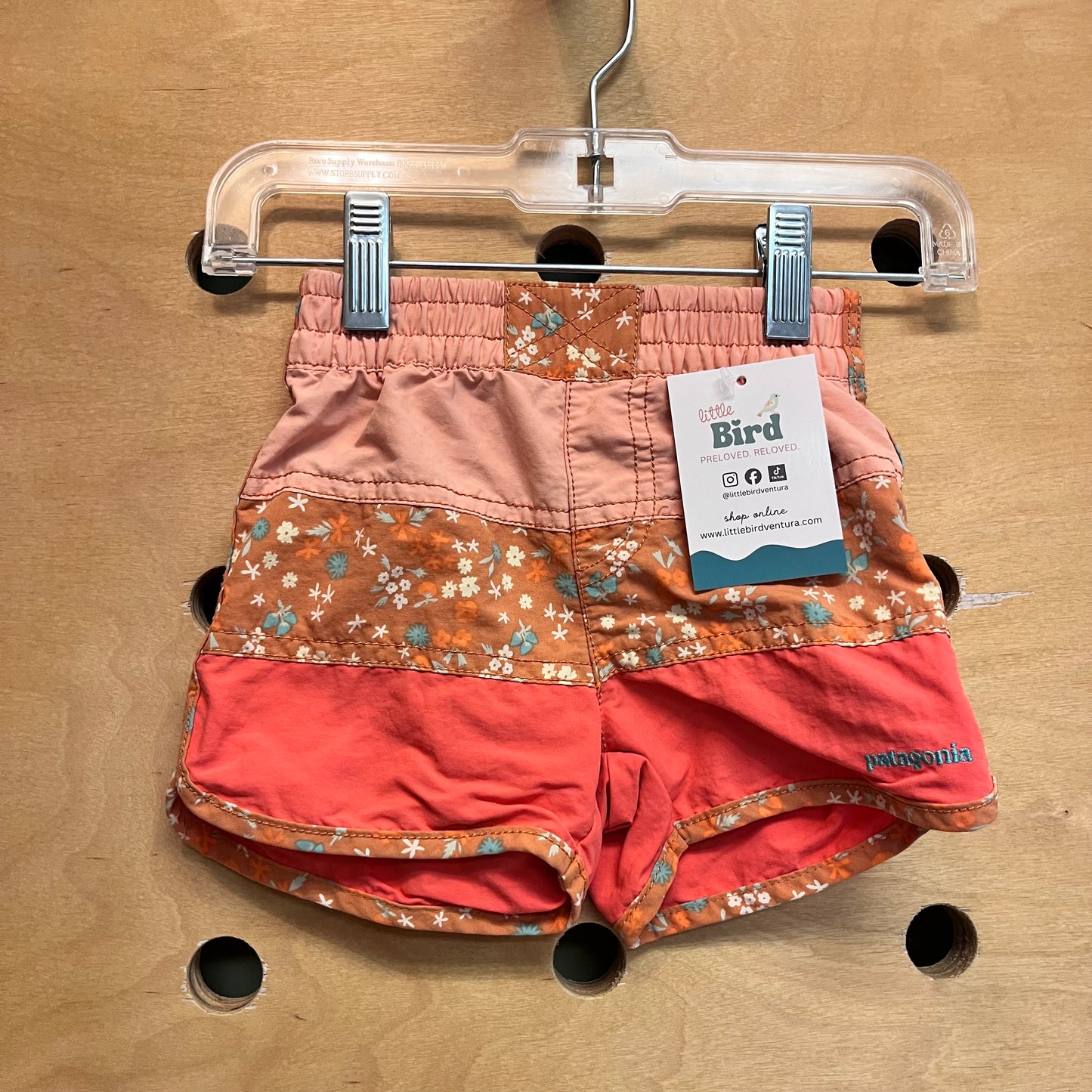 Peach Floral Baggies Shorts