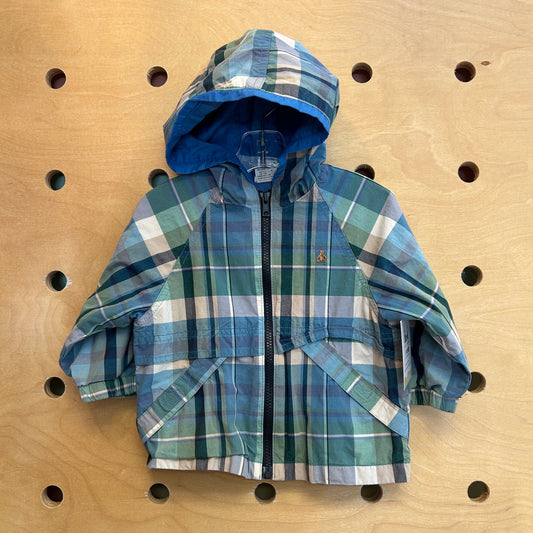 Blue/Green Plaid Breathable Zip Hoodie