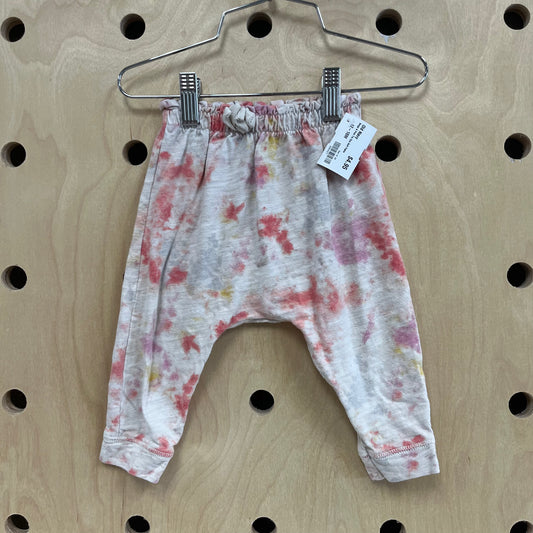 Beige & Pink Tie Dye Soft Pants