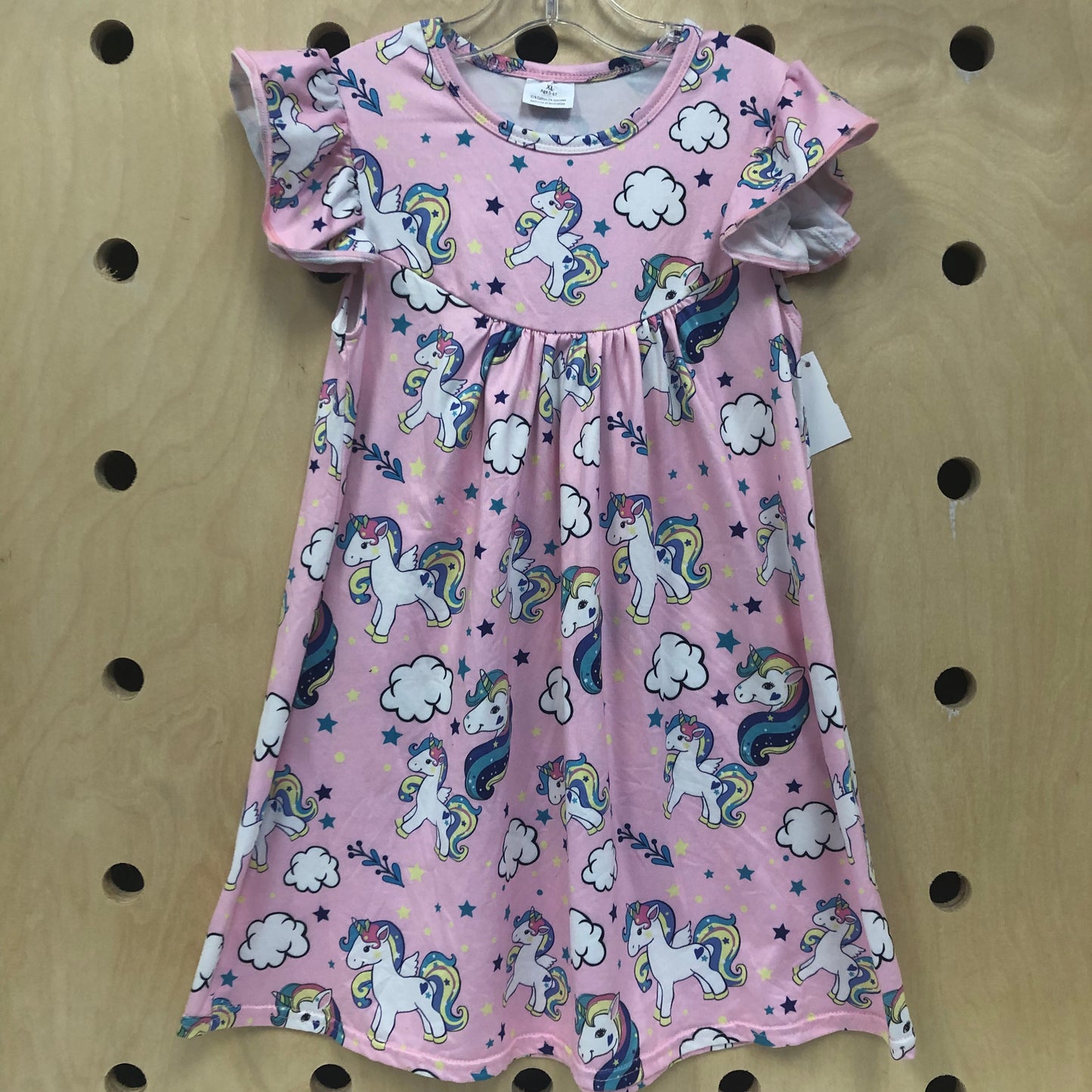 Pink Unicorn Ruffle Sleeve Dress