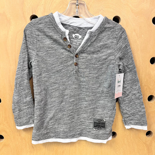 Grey & White Henley
