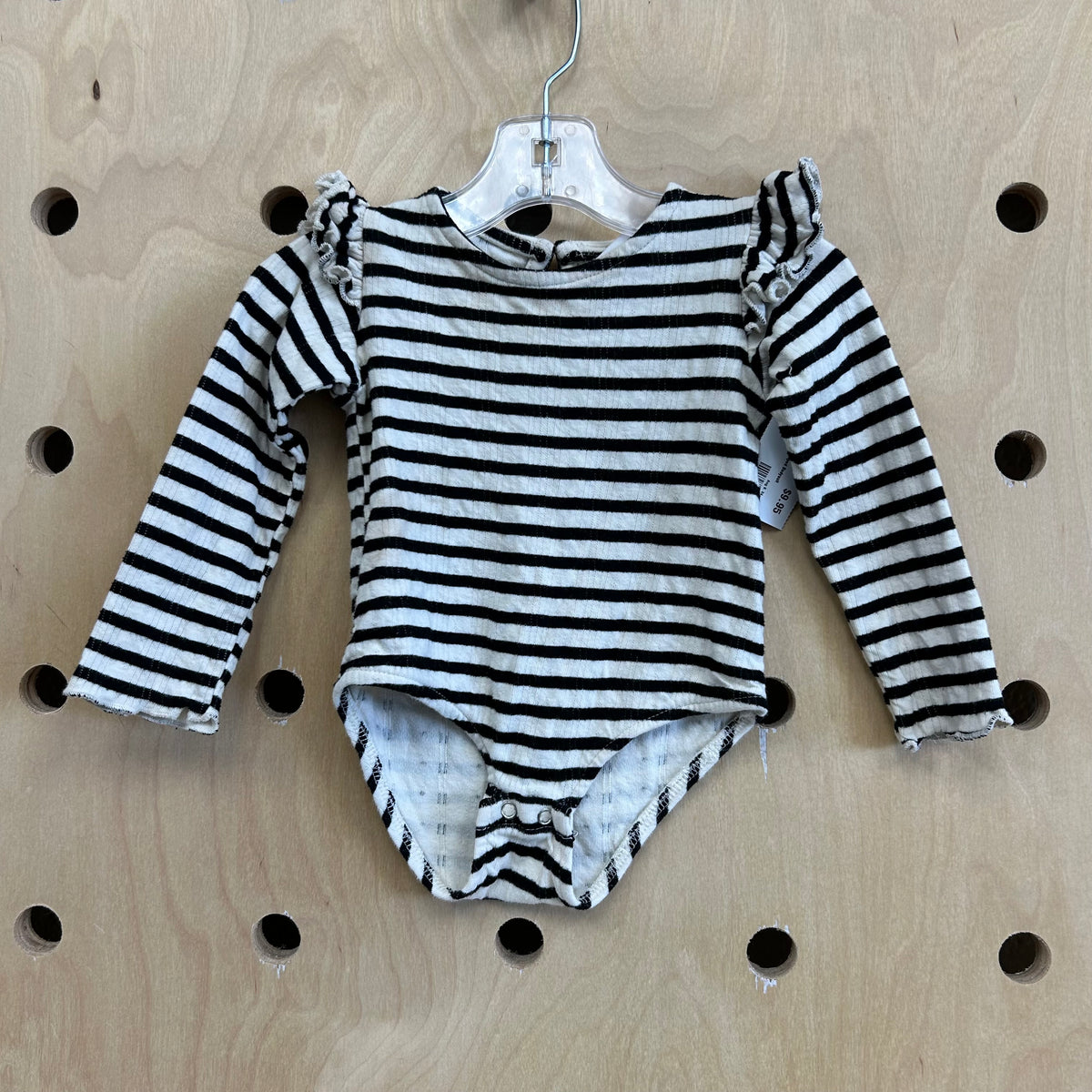 Black & Cream Striped Bodysuit