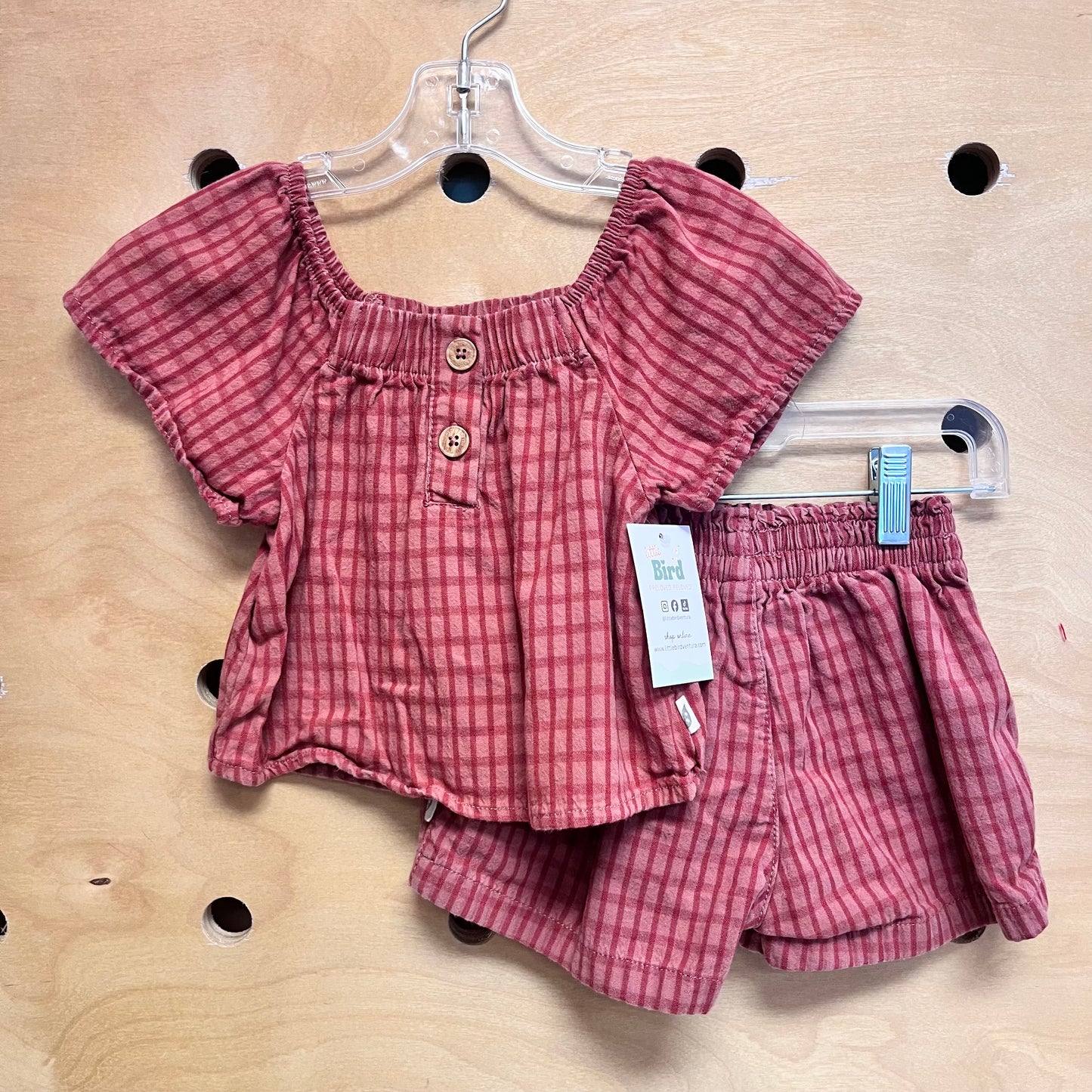 Rust/Blush Light Plaid Outfit
