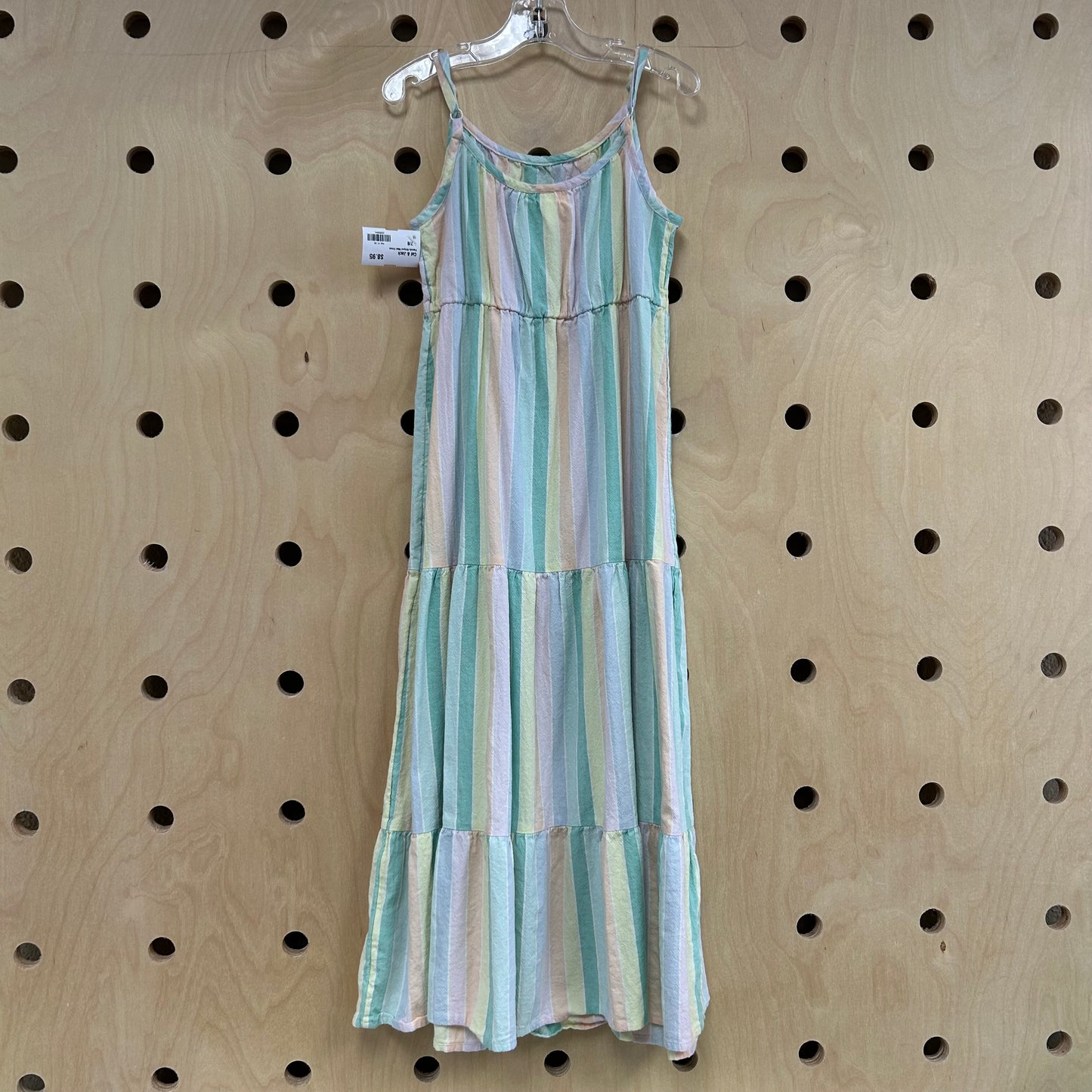Pastels Striped Maxi Dress