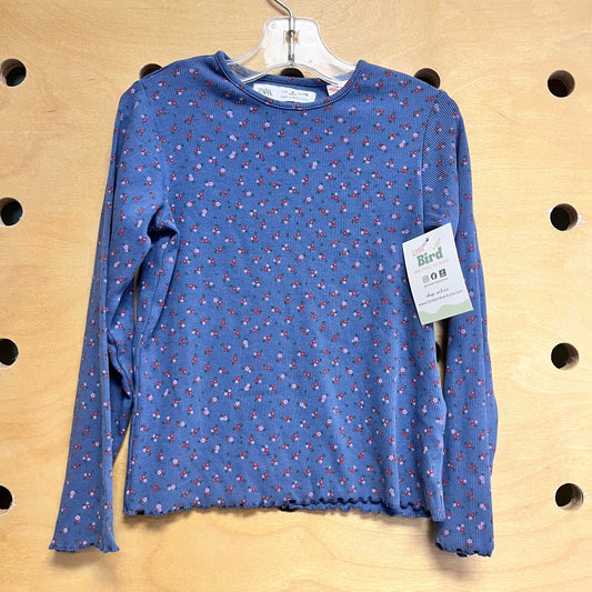 Purple/Pink Floral Ribbed LS