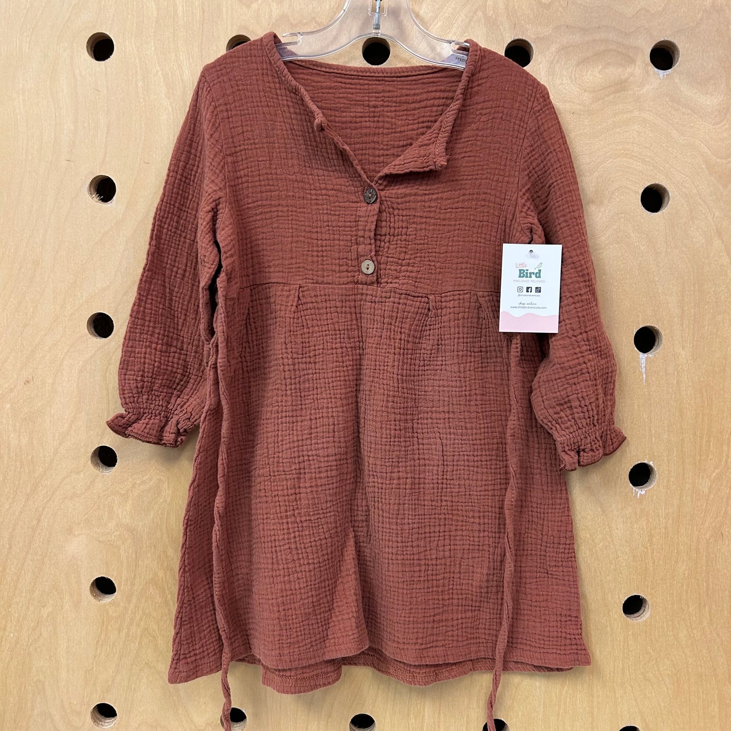 Brown Gauze Dress