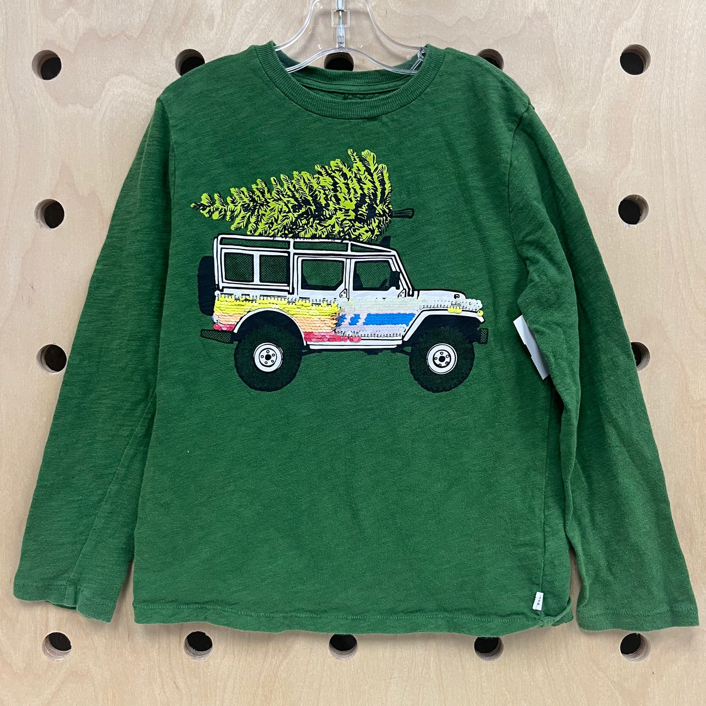 Green Jeep Christmas Tree LS Tee