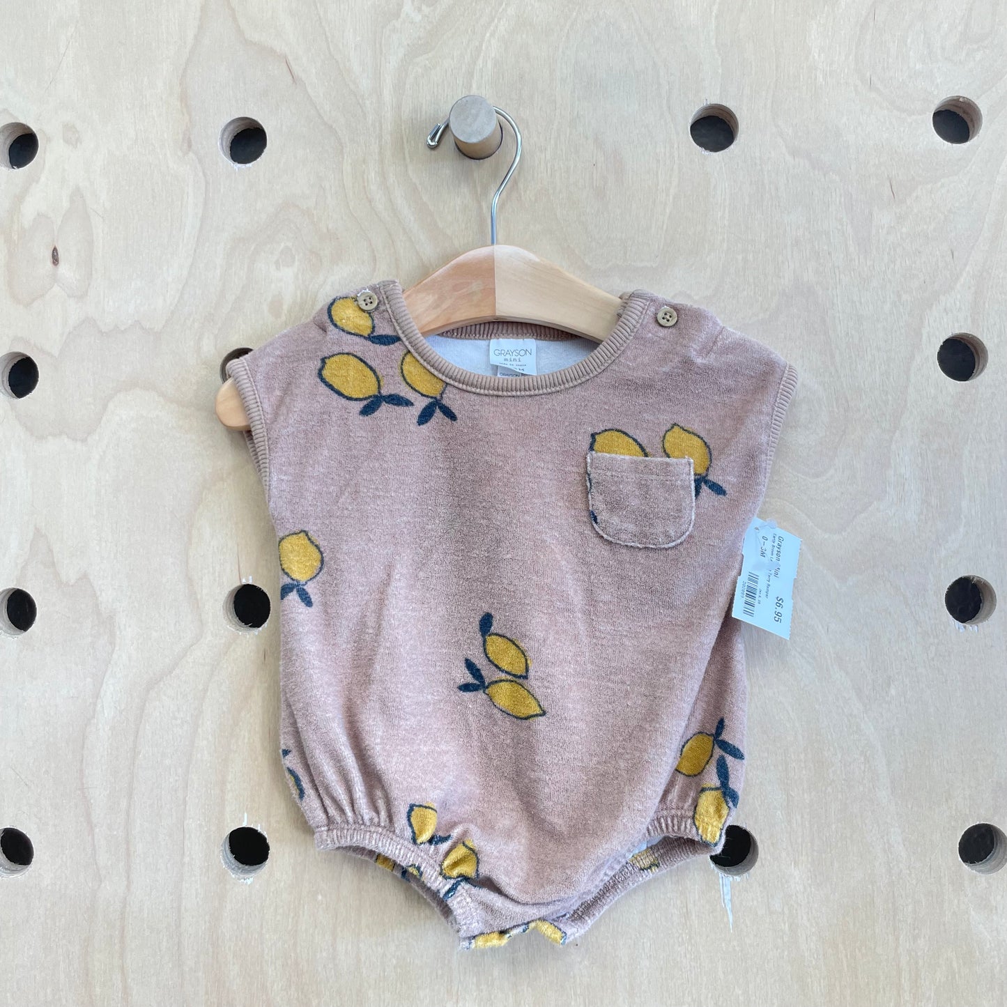 Earthy Brown Lemons Terry Romper