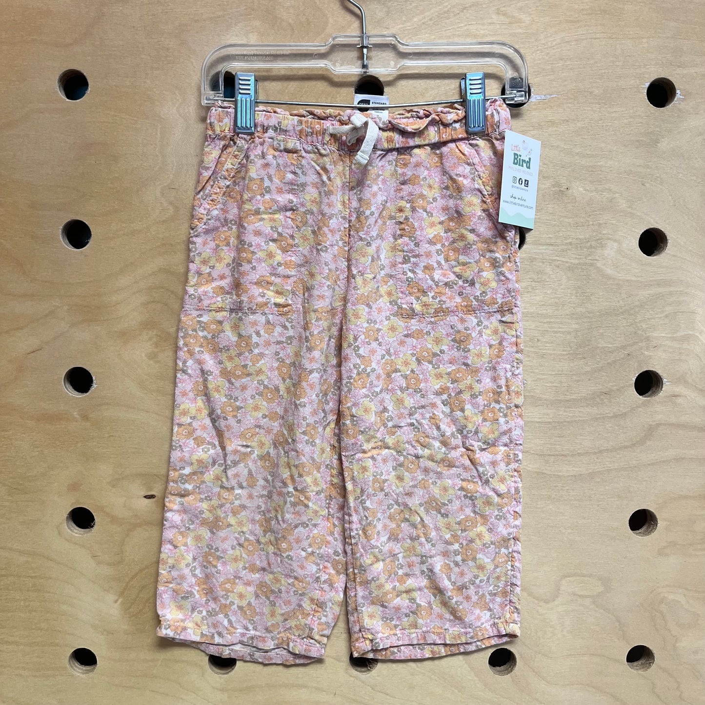 Pink/Yellow Floral Linen Blend Pants