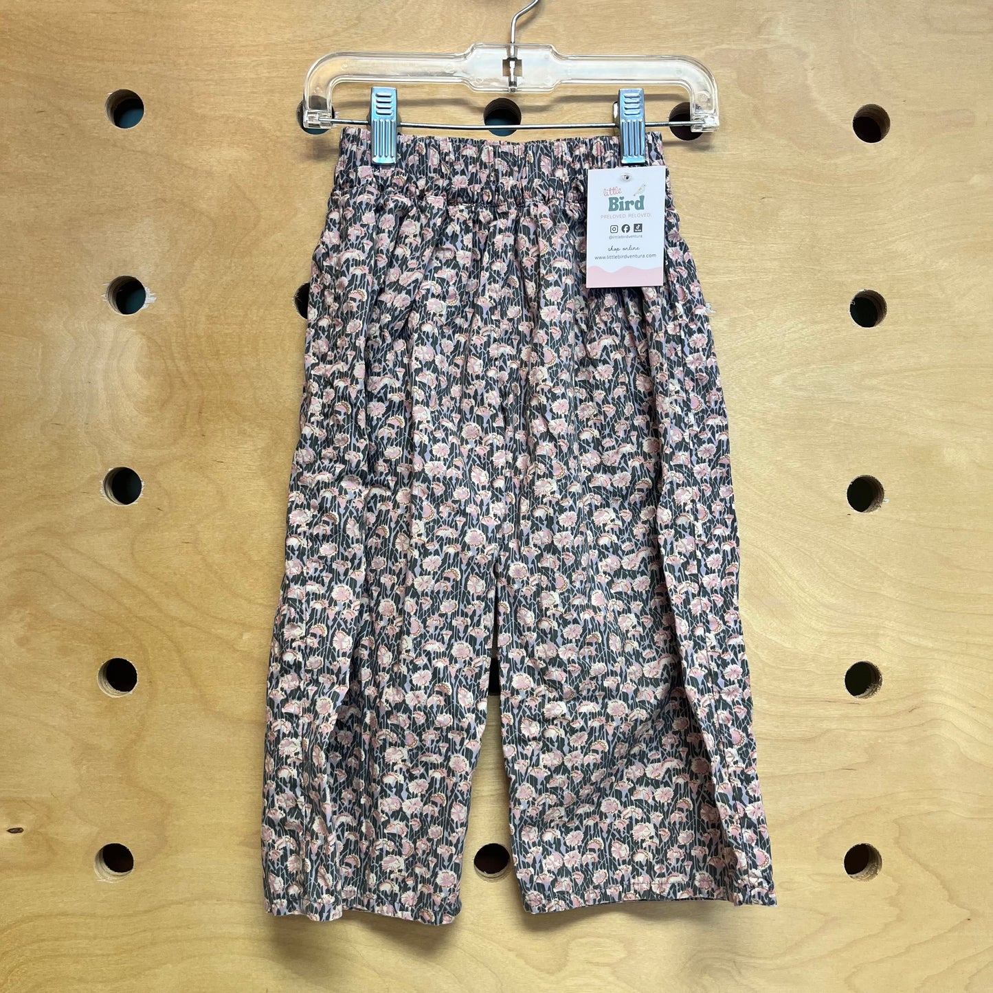 Pink & Green Floral Wide Leg Pants