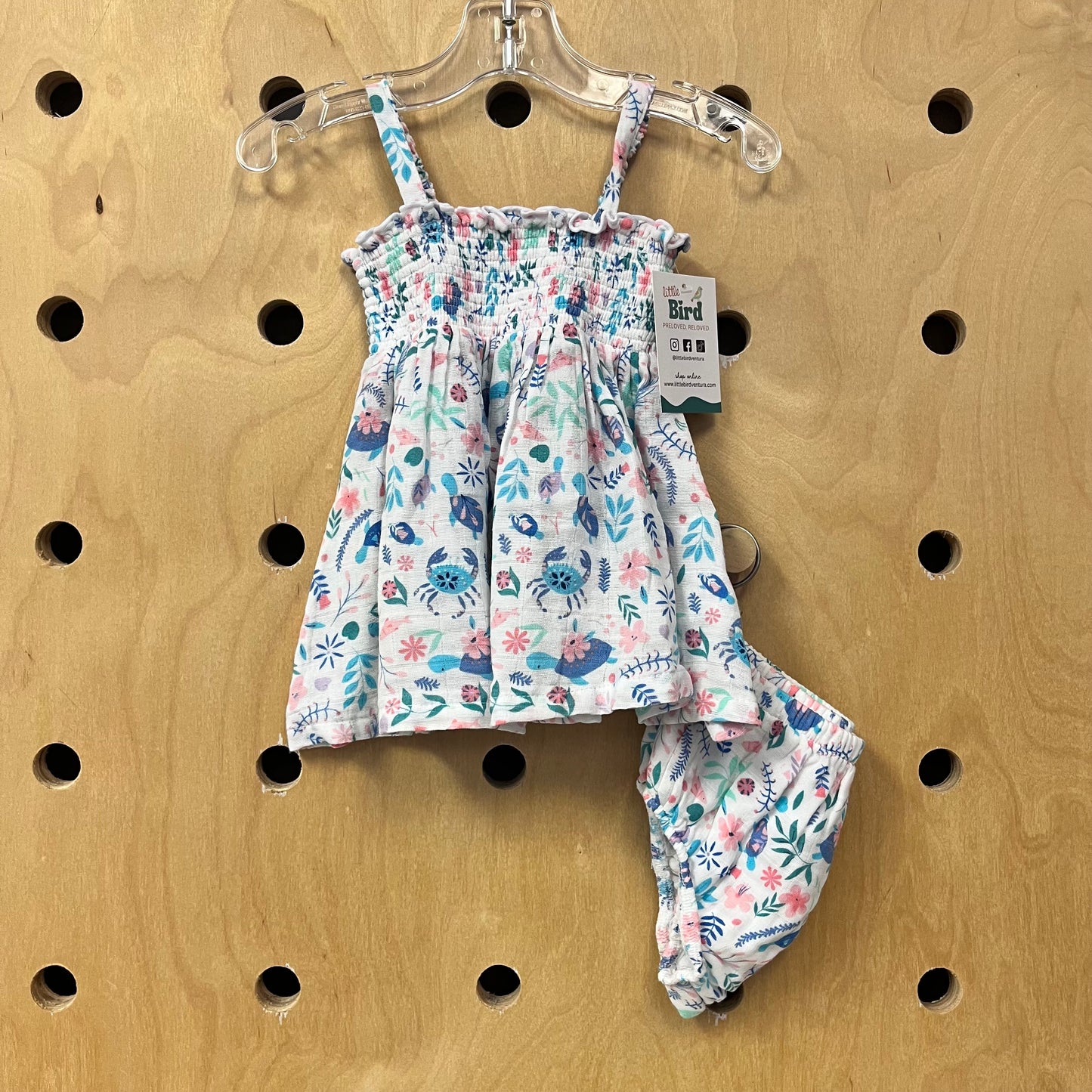 Smocked Sea Trutle Gauze Outfit NEW!