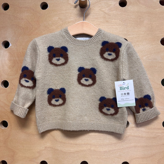 Brown Knit Bears Sweater
