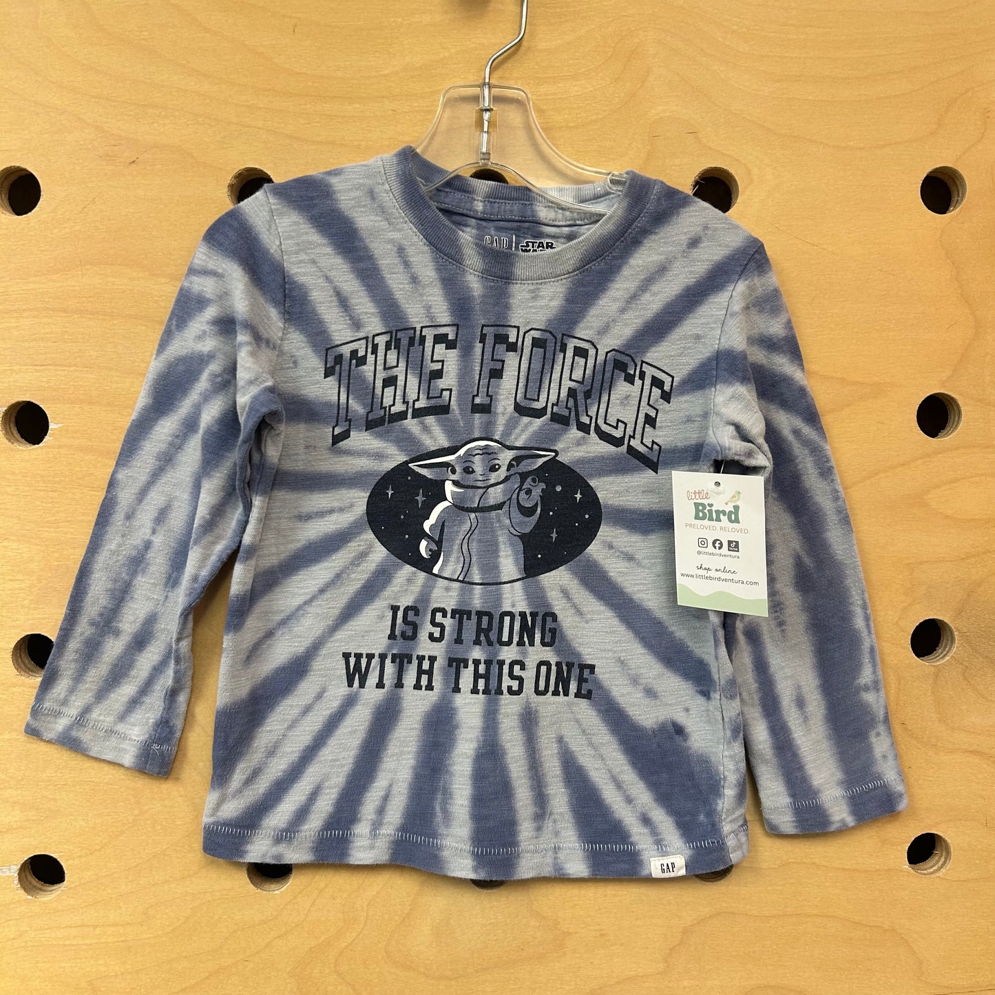 Blue Tie Dye 'Yoda' LS