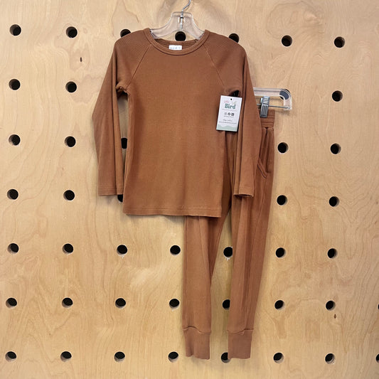 Brown Ribbed Cotton Outfit