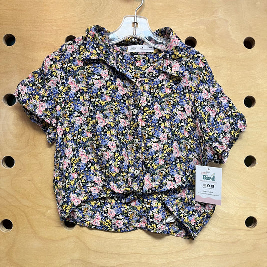Floral Button/Knotted Bamboo Top