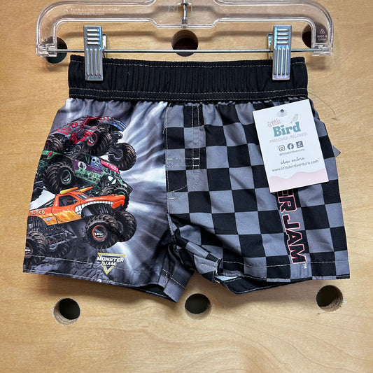 Checkered Monster Jam Swim Shorts NEW!