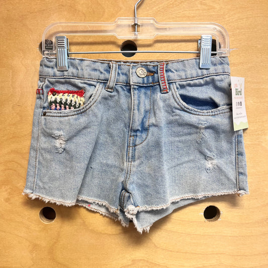 Crochet Pocket Denim Shorts