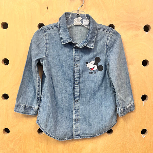 Denim Mickey Snap Shirt