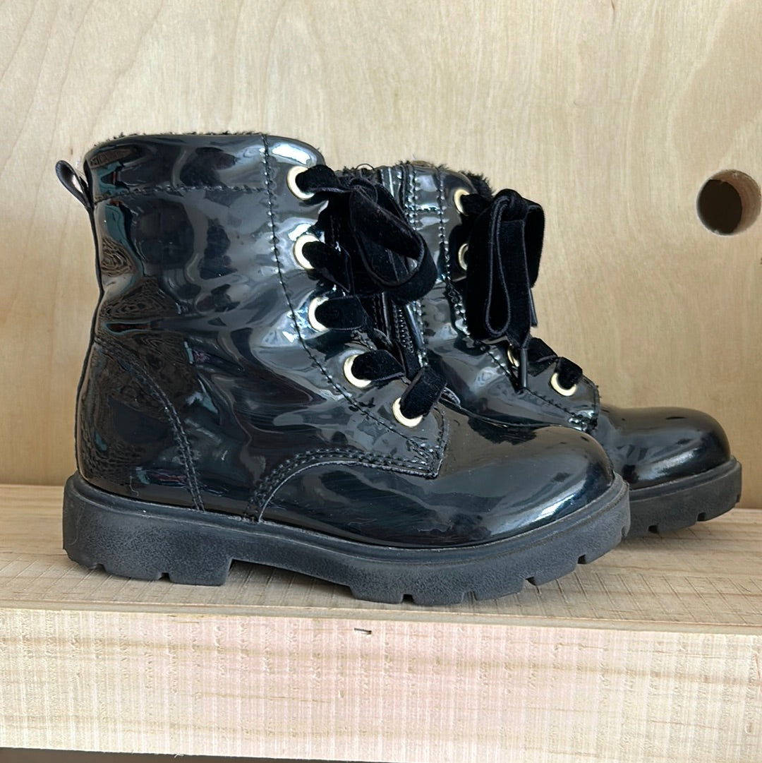 Black Patent Leather Boots
