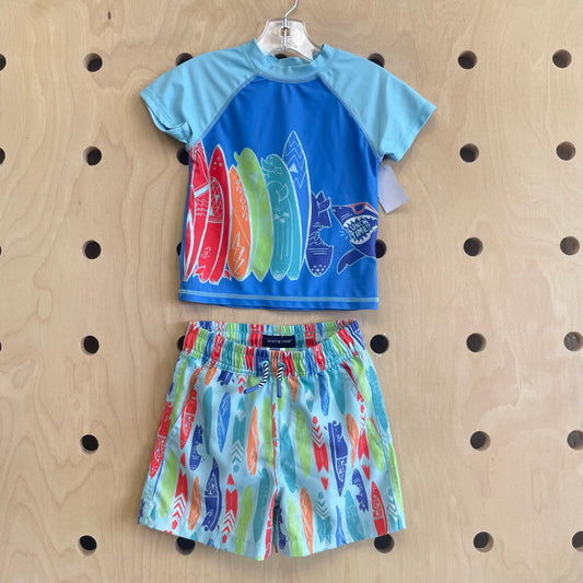 Blue Surf Boards Swim Outfit