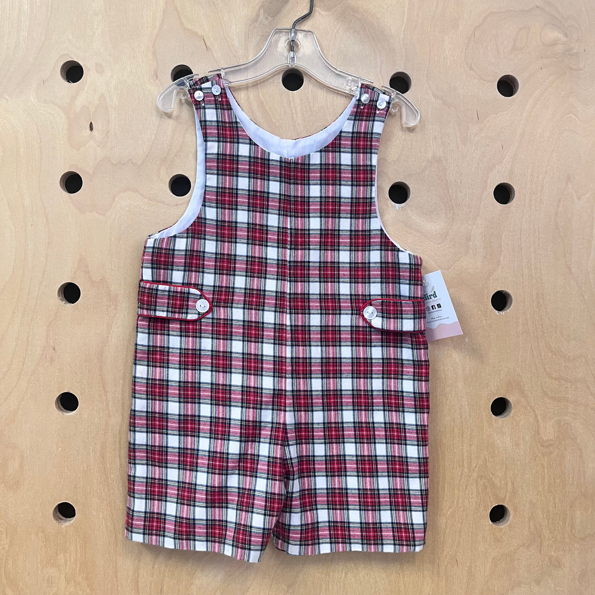 Red Plaid Flannel Romper