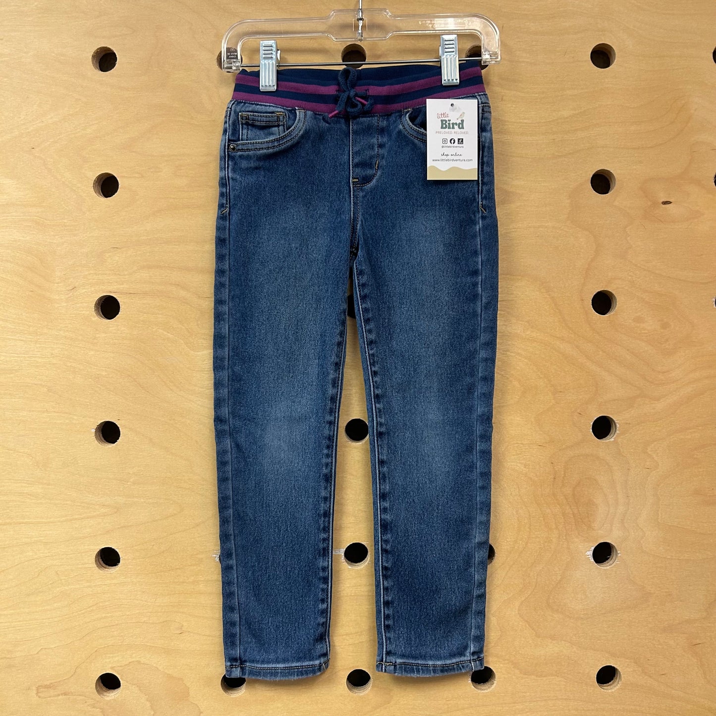 Purple Drawstring Waist Denim